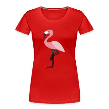 Rosa Flamingo rosa - Frauen Premium Bio T-Shirt - Rot - Vorne - Mia (176cm)