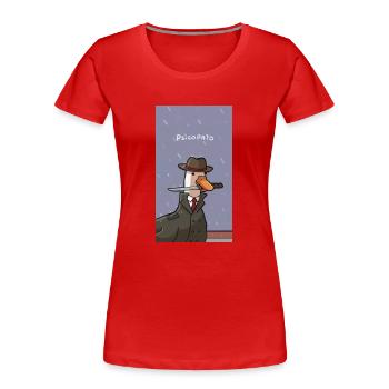 Meme Ente - Frauen Premium Bio T-Shirt - Rot - Vorne - Mia (176cm)