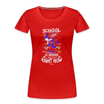 Schule Einschulung Mädchen Skateboard Longboard - Frauen Premium Bio T-Shirt - Rot - Vorne - Mia (176cm)