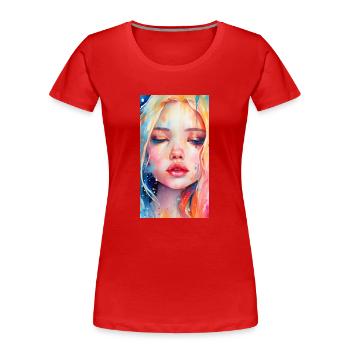 izup2u freaky trippy adorable girl - Women's Premium Organic T-Shirt - red - Front - Mia (176cm)