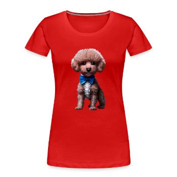 Pudelwelpe Hundehalter Hundewelpe Pudel Hundeliebe - Frauen Premium Bio T-Shirt - Rot - Vorne - Mia (176cm)