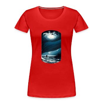 Un monde au-delà - T-shirt bio Premium Femme - rouge - Devant - Mia (176cm)