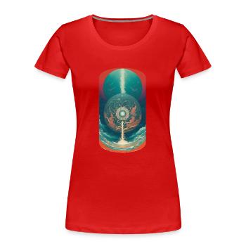Späre - Frauen Premium Bio T-Shirt - Rot - Vorne - Mia (176cm)