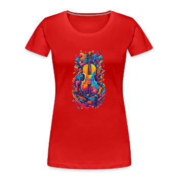Il Violino - Frauen Premium Bio T-Shirt - Rot - Vorne - Mia (176cm)