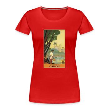 Affiche vintage classique de Calicut - T-shirt bio Premium Femme - rouge - Devant - Mia (176cm)