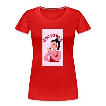 Frauenpower - Frauen Premium Bio T-Shirt - Rot - Vorne - Mia (176cm)