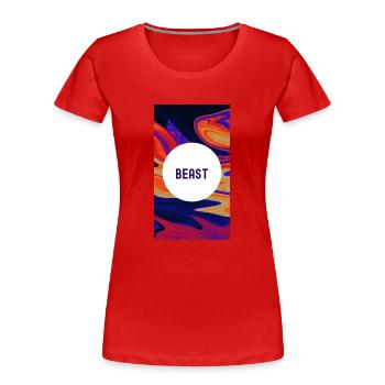 Beast Motivational : Libérez votre pouvoir intérieur - T-shirt bio Premium Femme - rouge - Devant - Mia (176cm)