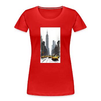 New York - Frauen Premium Bio T-Shirt - Rot - Vorne - Mia (176cm)
