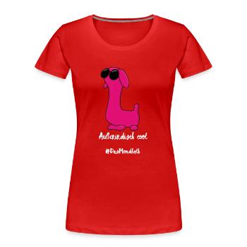 Pinky alien cool en blanc - T-shirt bio Premium Femme - rouge - Devant - Mia (176cm)