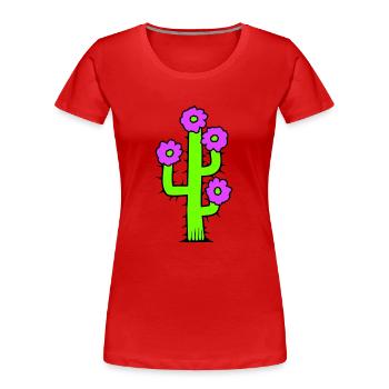 Kaktus Pflanze Stachelig Stacheln Wüsten Kakteen - Frauen Premium Bio T-Shirt - Rot - Vorne - Mia (176cm)
