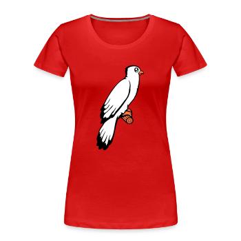 Vogel sitzt süß Käfig Ast Haustier lieber Papagei - Frauen Premium Bio T-Shirt - Rot - Vorne - Mia (176cm)