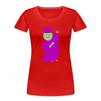 Graduation Alien - Women's Premium Organic T-Shirt - red - Front - Mia (176cm)