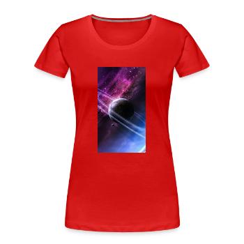 received galaxy - T-shirt bio Premium Femme - rouge - Devant - Mia (176cm)