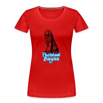Freistaat Bayern - Frauen Premium Bio T-Shirt - Rot - Vorne - Mia (176cm)