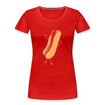 mignon hot-dog humain - T-shirt bio Premium Femme - rouge - Devant - Mia (176cm)