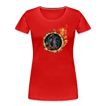 Feurige Horsies - Frauen Premium Bio T-Shirt - Rot - Vorne - Mia (176cm)