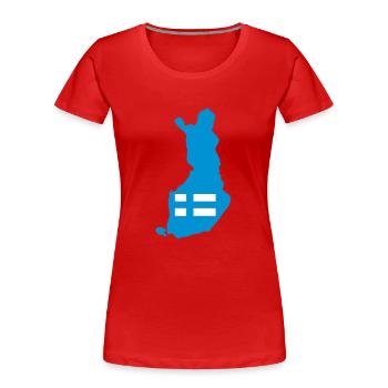 Finnland - Frauen Premium Bio T-Shirt - Rot - Vorne - Mia (176cm)