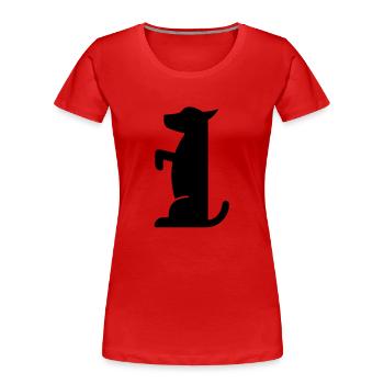Kleiner Hund - Frauen Premium Bio T-Shirt - Rot - Vorne - Mia (176cm)