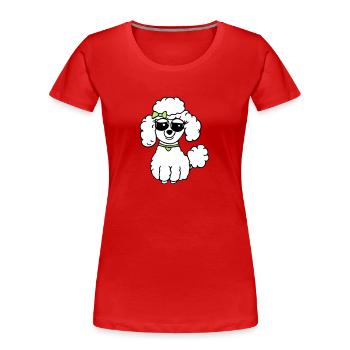 pudel 3 - Frauen Premium Bio T-Shirt - Rot - Vorne - Mia (176cm)
