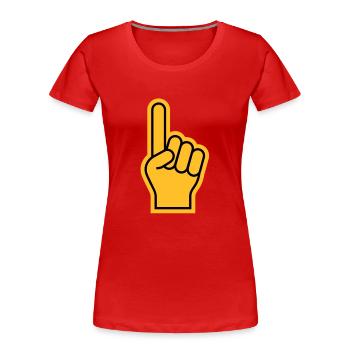 Fan de sport doigt - T-shirt bio Premium Femme - rouge - Devant - Mia (176cm)