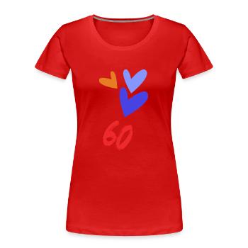 60. 60 YEARS. 60TH ANNIVERSARY. BIRTHDAY 60 YEARS. - Women's Premium Organic T-Shirt - red - Front - Mia (176cm)