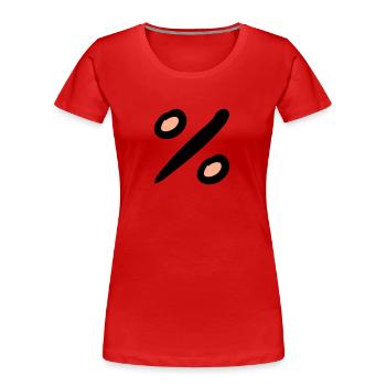 Icône de pourcentage. signe %. Dessiné à la main. - T-shirt bio Premium Femme - rouge - Devant - Mia (176cm)
