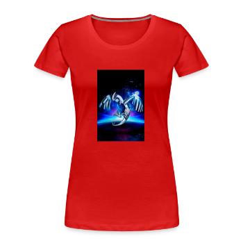 poster illustration dessin inspiration dragon - T-shirt bio Premium Femme - rouge - Devant - Mia (176cm)