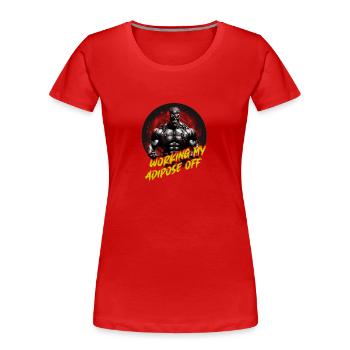 Musculation Motivation Muscle Skull Six Pack - T-shirt bio Premium Femme - rouge - Devant - Mia (176cm)