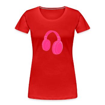 Kopfhörer Vektor Design - Frauen Premium Bio T-Shirt - Rot - Vorne - Mia (176cm)