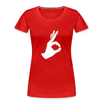 Finger - Women's Premium Organic T-Shirt - red - Front - Mia (176cm)
