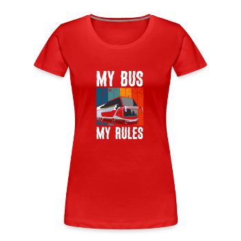Bus Beruf Arbeit Kraftfahrer - Frauen Premium Bio T-Shirt - Rot - Vorne - Mia (176cm)