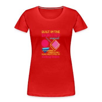 Soirée à thème Old School des années 80 Eighties - T-shirt bio Premium Femme - rouge - Devant - Mia (176cm)