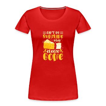 Käseliebhaberin Maus Fast Food - Frauen Premium Bio T-Shirt - Rot - Vorne - Mia (176cm)