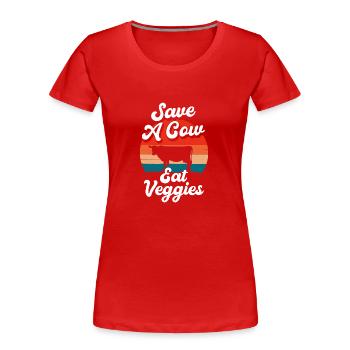 Veganismus Tierrechte Bio - Frauen Premium Bio T-Shirt - Rot - Vorne - Mia (176cm)