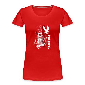 Style Crâne Cool Polkatrash - T-shirt bio Premium Femme - rouge - Devant - Mia (176cm)