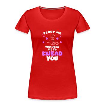 Wellness Entspannen Pflege - Frauen Premium Bio T-Shirt - Rot - Vorne - Mia (176cm)