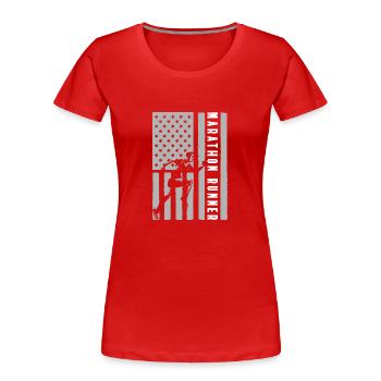 Läufer Fitness Jogging Wettbewerb - Frauen Premium Bio T-Shirt - Rot - Vorne - Mia (176cm)