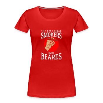Zigarren Rauch Kuba Genießer - Frauen Premium Bio T-Shirt - Rot - Vorne - Mia (176cm)