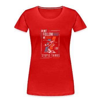 Skydive Luft Pilot - Frauen Premium Bio T-Shirt - Rot - Vorne - Mia (176cm)