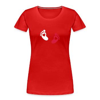 baby - feet - footprint - Women's Premium Organic T-Shirt - red - Front - Mia (176cm)