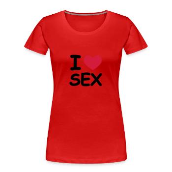 I Love Sex - T-shirt bio Premium Femme - rouge - Devant - Mia (176cm)