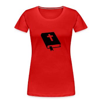 Bibel - Frauen Premium Bio T-Shirt - Rot - Vorne - Mia (176cm)