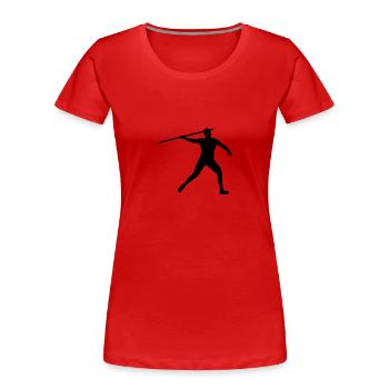 Speerwerfen - Frauen Premium Bio T-Shirt - Rot - Vorne - Mia (176cm)