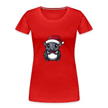 Armadillo Noël Noël - T-shirt bio Premium Femme - rouge - Devant - Mia (176cm)