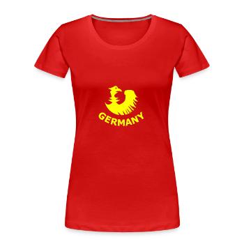 The power from Germany - Women's Premium Organic T-Shirt - red - Front - Mia (176cm)