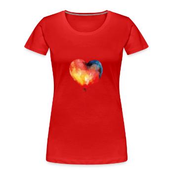 Herz Ballon Valentinstag Geburtstag - Frauen Premium Bio T-Shirt - Rot - Vorne - Mia (176cm)