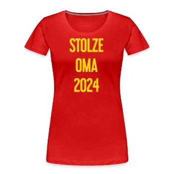 Stolze Oma 2024 – Perfekt für frischgebackene Omas - Frauen Premium Bio T-Shirt - Rot - Vorne - Mia (176cm)