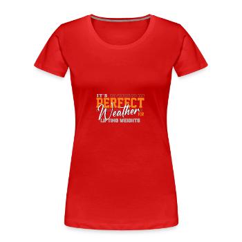 C’est le temps idéal pour soulever des poids Fitness - T-shirt bio Premium Femme - rouge - Devant - Mia (176cm)