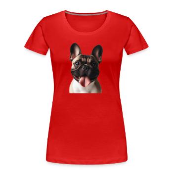 Un bouledogue français - T-shirt bio Premium Femme - rouge - Devant - Mia (176cm)