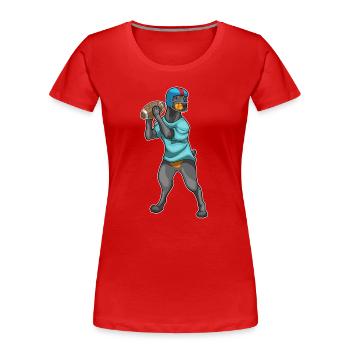 Sports de football américain doberman - T-shirt bio Premium Femme - rouge - Devant - Mia (176cm)